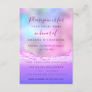 Roze golven Bridal Sweet 16th Pink Ocean Pastel Kaart