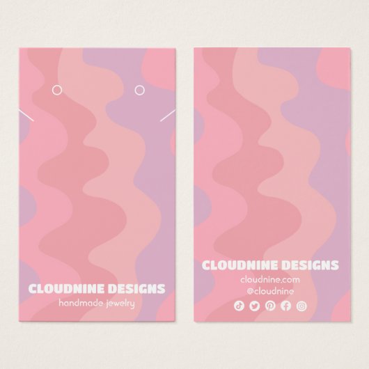 Roze golven die Ketting juwelen vertonen Kaart (Voorkant /achterkant)