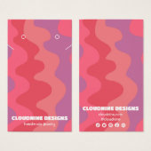 Roze golven die Ketting juwelen vertonen Kaart (Voorkant /achterkant)