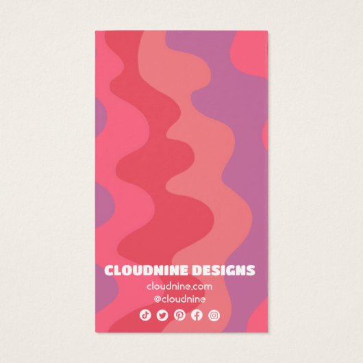 Roze golven die Ketting juwelen vertonen Kaart (Achterkant)