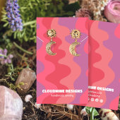 Roze golven die Ketting juwelen vertonen Kaart