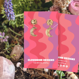 Roze golven die Ketting juwelen vertonen Kaart