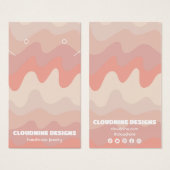 Roze golven die Ketting juwelen vertonen Kaart (Voorkant /achterkant)