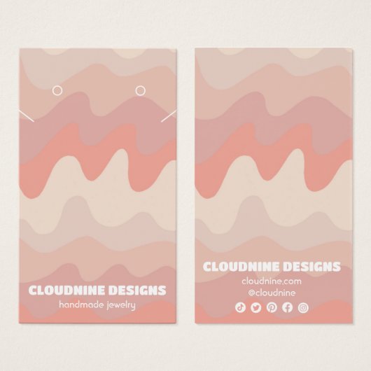 Roze golven die Ketting juwelen vertonen Kaart (Voorkant /achterkant)