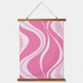Roze golven driewandige wandtapijtset hangend wandkleed (Voorkant)