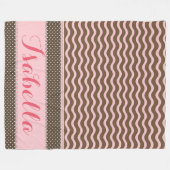 Roze golven en poolpunten fleece deken (Voorkant (Horizontaal))
