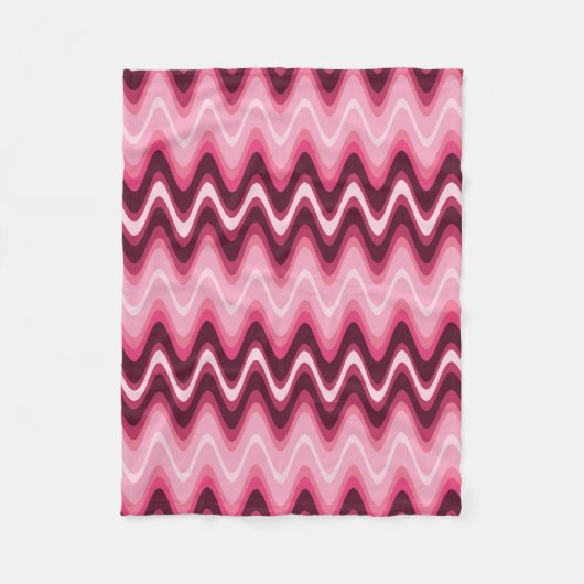 Roze golven fleece deken (Voorkant)