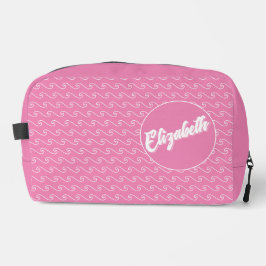 Roze golven gepersonaliseerde Dopp-kit Toilettasje