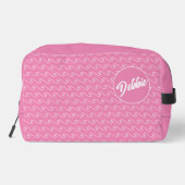 Roze golven gepersonaliseerde Dopp-kit Toilettasje (Achterkant)