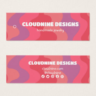 Roze Golven Hangtag Ketting Sieraden Display Kaart