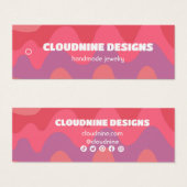 Roze Golven Hangtag Ketting Sieraden Display Kaart (Voorkant /achterkant)