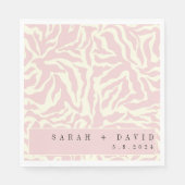 roze golven Matisse Art Bruiloft Servet (Voorkant)