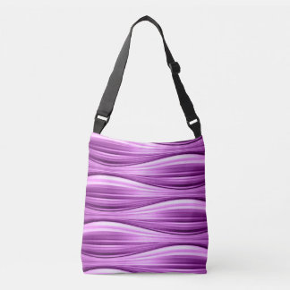 roze golven naadloos patroon op tote achterkant crossbody tas