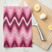 Roze golven theedoek (Quarter Fold)