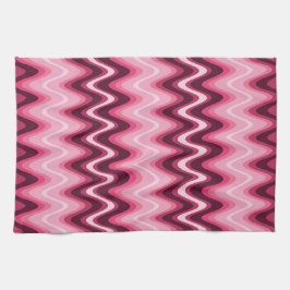 Roze golven theedoek
