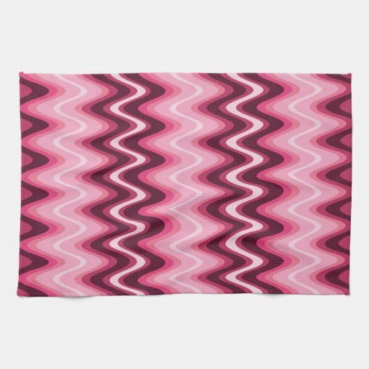 Roze golven theedoek (Horizontaal)