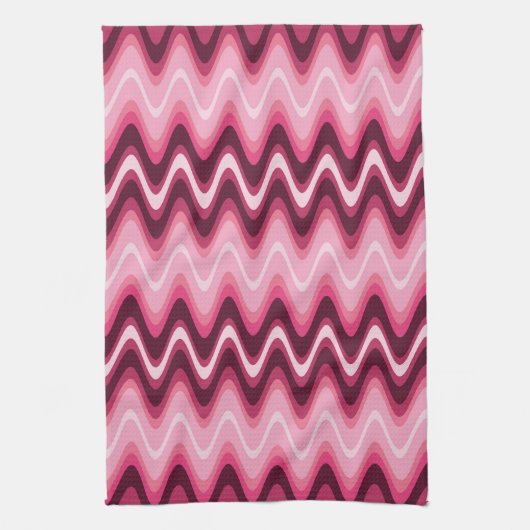 Roze golven theedoek (Verticaal)