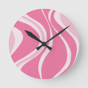 Roze golven wandklok