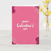 Roze golvende Galentines Day kaart (Gele Bloem)