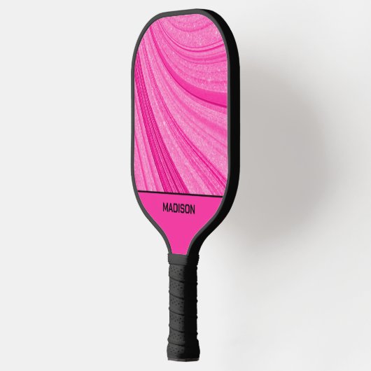 Roze golvende glitter pickleball paddle (Links)
