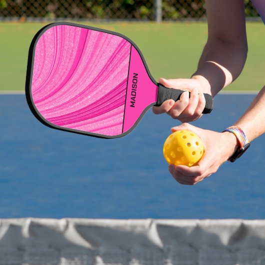 Roze golvende glitter pickleball paddle (Insitu)