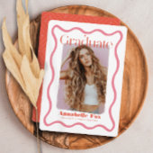 Roze golvende Lijst foto Afstuderen aankondiging