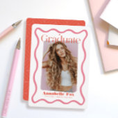 Roze golvende Lijst foto Afstuderen aankondiging