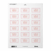 Roze golvende Lijst trendy Afstuderen adres Etiket (Full Sheet)