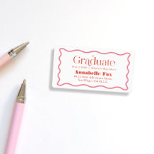 Roze golvende Lijst trendy Afstuderen adres