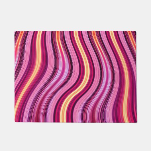 Roze golvende strepen patroon deurmat (Voorkant)