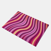Roze golvende strepen patroon deurmat (Schuin)