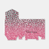 roze gom roze luipaard dierlijk drukwerk bedankdoosjes (Uitgevouwen)