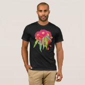 Roze gombloem Eucalyptus bloeit T-shirt (Voorkant volledig)