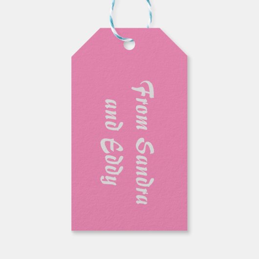 Roze Good Luck Plant Cadeaulabel (Achterkant)