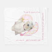 Roze Goodnight Westie met kaars Fleece Deken (Voorkant (Horizontaal))