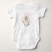 Roze Goodnight Westie met kaars Romper (Achterkant)
