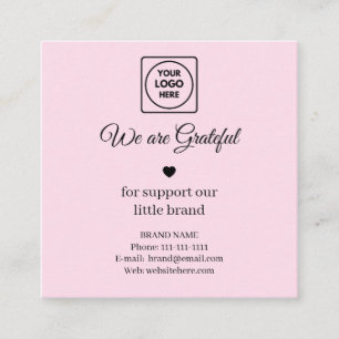 Roze Google Review QR Bedankt Vierkantige Code Vierkante Visitekaartje