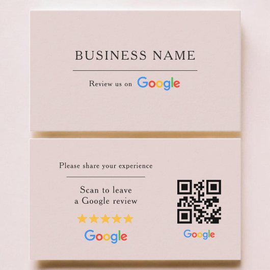 Roze Google Review QR Code Spa Salon kaart Visitekaartje