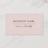 Roze Google Review QR Code Spa Salon kaart Visitekaartje (Voorkant)