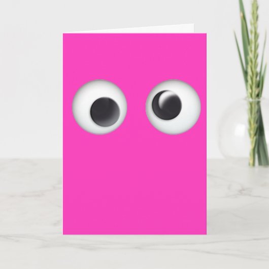 Roze Googly Eyes Valentijnsdag Kaart (Voorkant)