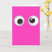 Roze Googly Eyes Valentijnsdag Kaart (Gele Bloem)