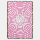 Roze Gooi Deken met Hart - Kies Kleuren (Voorkant Verticaal)
