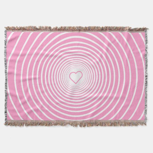 Roze Gooi Deken met Hart - Kies Kleuren (Voorkant)