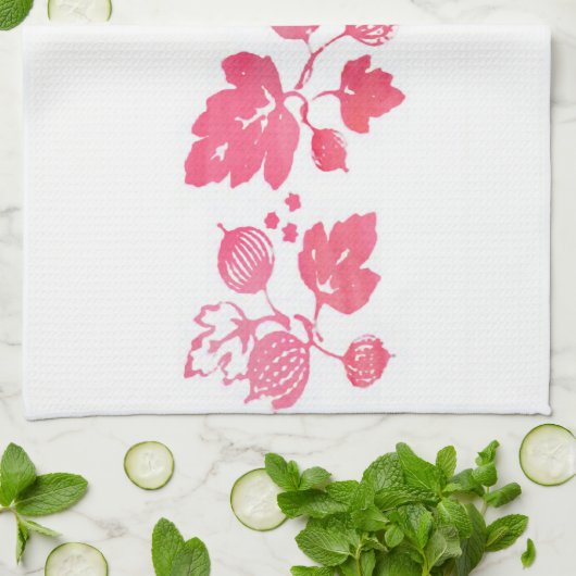 Roze Gooseberry Tea Towel - set van 3 Theedoek (Gevouwen)