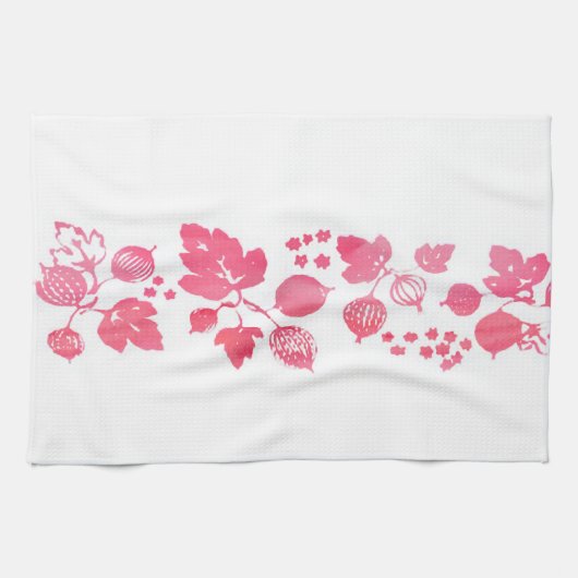 Roze Gooseberry Tea Towel - set van 3 Theedoek (Horizontaal)