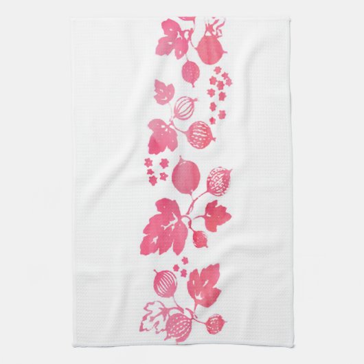 Roze Gooseberry Tea Towel - set van 3 Theedoek (Verticaal)