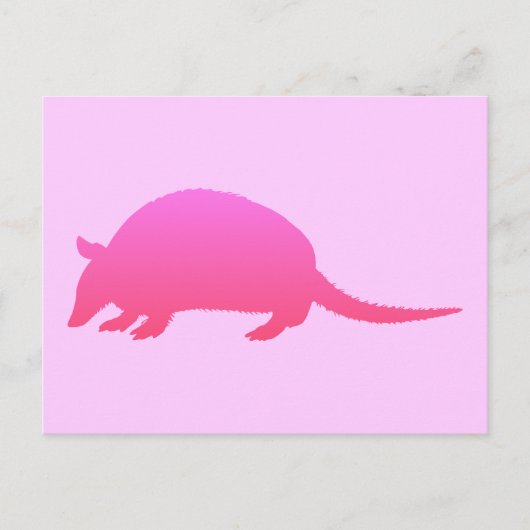Roze gordeldier briefkaart (Voorkant)