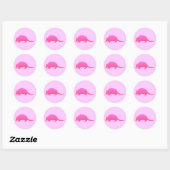Roze gordeldier ronde sticker (Vel)