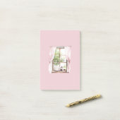 Roze Gordijnen Kat Slapend Raam Post-it® Notes (Op bureau)