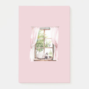 Roze Gordijnen Kat Slapend Raam Post-it® Notes